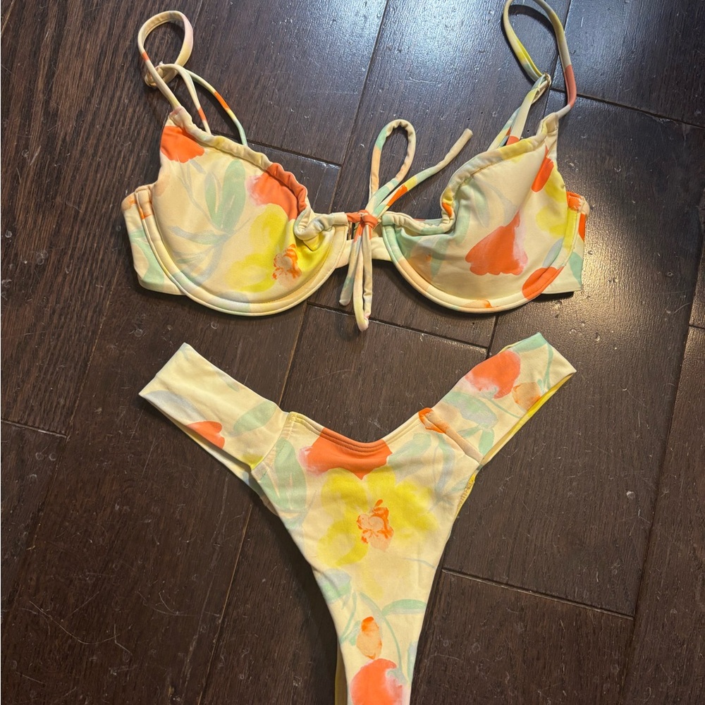 Montce Floral Bikini in Orange and Yellow